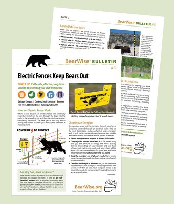 Electric Fences Keep Bears Out (BearWise Bulletin #3)