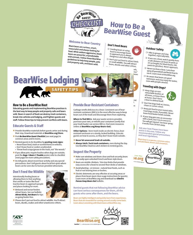 BearWise Host Set: Lodging Safety Tips & Guest Checklist