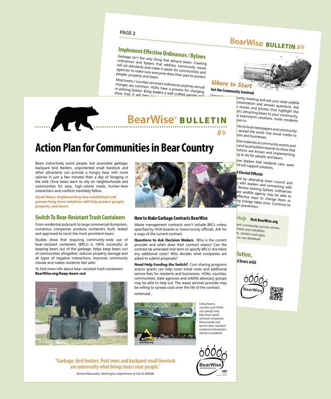 Action Plan for Communities in Bear Country (BearWise Bulletin #4)